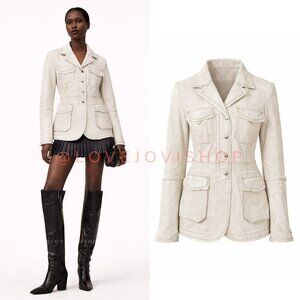 Avant Garde | Jackett Quiet Luxury Brand Distressed Leather Utility Jacket | M